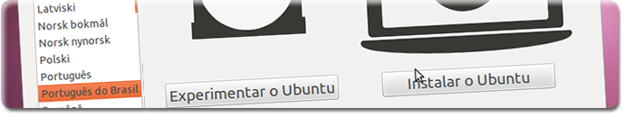 Menu de Instalação do Ubuntu 12.04