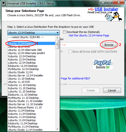 Experimentando ou Instalando o Ubuntu 12.04 via pendrive gerado com o Universal USB Installer Instalando o Ubuntu 12.04 através de um pendrive criado com o Universal USB Installer