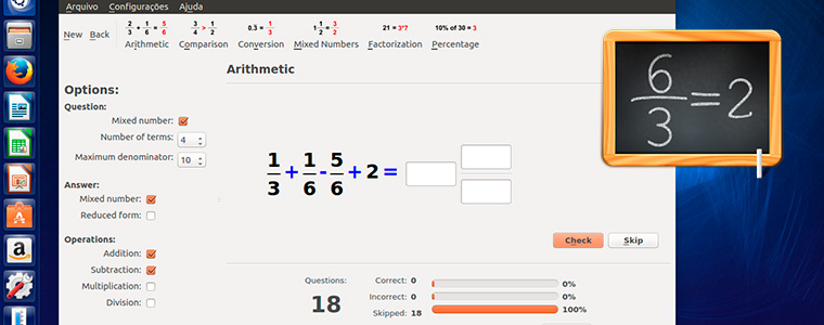 KBruch - Exercite o Cálculo de Frações e Porcentagens no Ubuntu