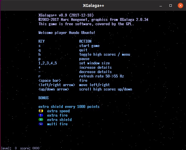 xgalaga telainicial