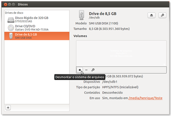 Formatar pendrive no Ubuntu 12.10