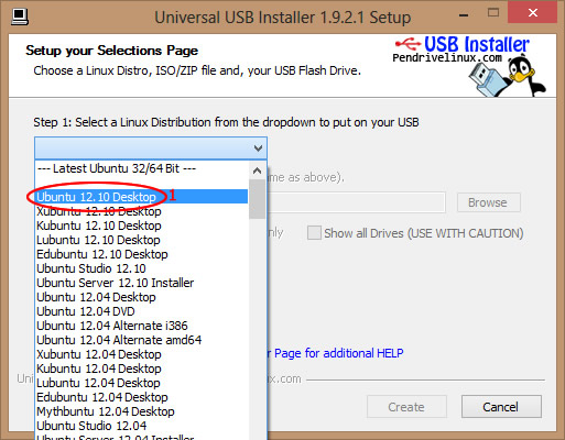 Instalando o Ubuntu 12.10 através de um pendrive criado com o Universal USB Installer