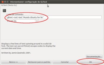 XScreenSaver: Configuração do GLText